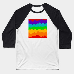 Rainbow Coloured Clouds Baseball T-Shirt